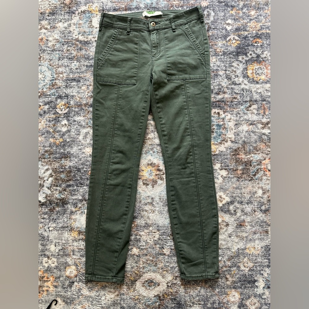 Anthropologie Jefferson Slim Utility Pants in Holly (Army Green) - Size 27